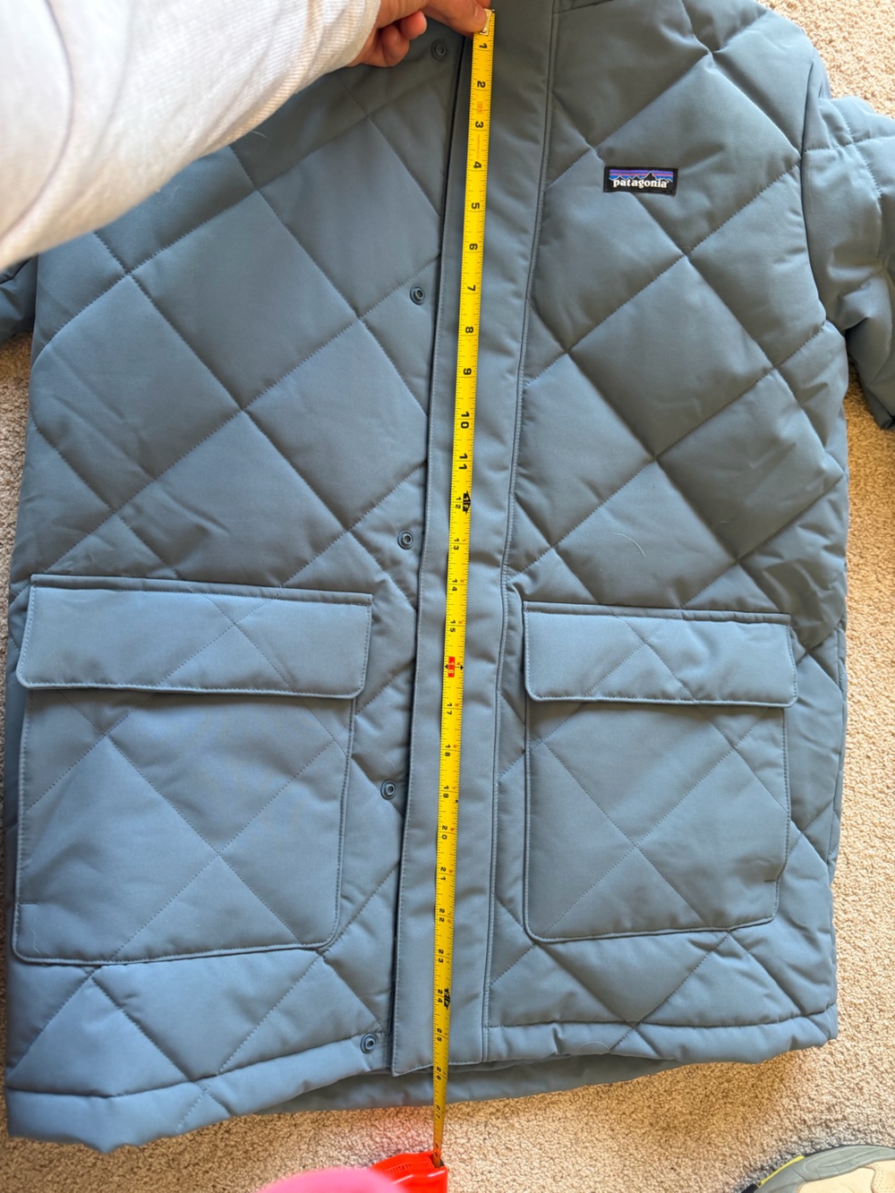 Patagonia Kids XXL Quilted Jacket in Slate Blue - Classic Puffer Style
